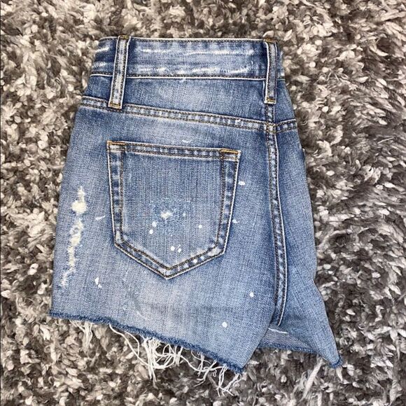 Rails Austin Blue Distressed Paint Splatter Denim Short Festival Concert Boho - Picture 7 of 16